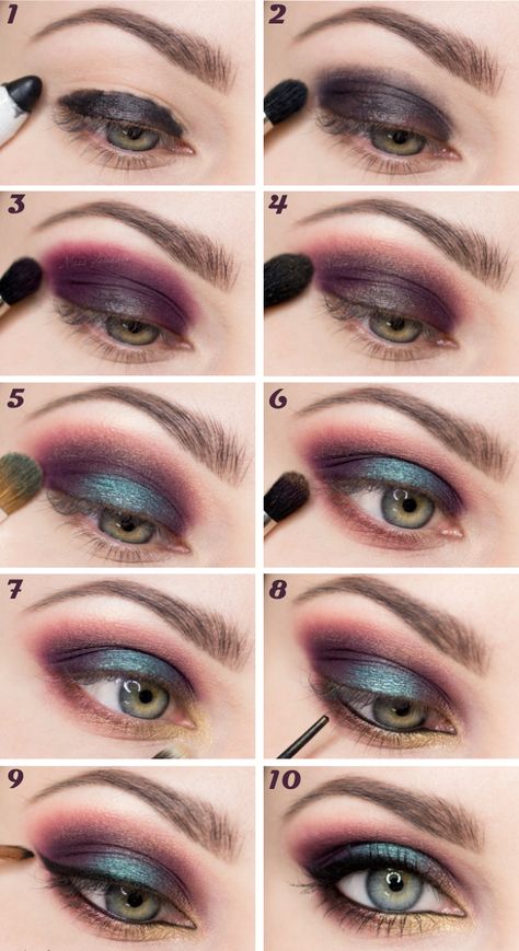 This tutorial could be used with Wet n Wild's trio in Cool as a cucumber. Cool as a cumberbatch ;) Exotic Eye Makeup, Mac Blue Brown Pigment, Peacock Eye Makeup, Mat Makeup, Exotic Makeup, Wet N Wild Makeup, Dramatic Eye Makeup, Makeup Samples, Makijaż Smokey Eye