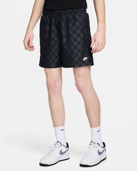 Nike Club Men's Flow Shorts. Nike.com Shorts Outfit Ideas, Checkered Print, Checker Print, Mens Club, Shorts Outfit, Rock Bottom, Shorts Nike, Active Wear Shorts, Mens Activewear