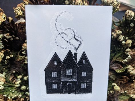 Witch House Tattoo, House Tattoo Ideas, Salem Massachusetts Witch Trials, House Doodle, Witches House, House Tattoo, Witch Trials, Salem Massachusetts, Tattoo Black