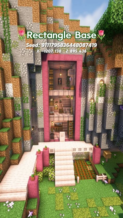 Minecraft Simple Interior, Fruit Minecraft House, Cherry Blossom House Interior Minecraft, Cherry Farm Minecraft, Porch Minecraft, Cherry Wood Builds Minecraft, Minecraft Cherry Blossom House Interior, Cherry Blossom Interior Minecraft, Hanging House Minecraft