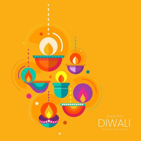 Creative happy diwali festival backgroun... | Premium Vector #Freepik #vector #happy-deepavali #diwali #diwali-celebration #deepavali Creative Diwali Post Ideas, Diwali Graphic Design Ideas, Diwali Creative Design, Diwali Graphic Design, Diwali Post Design, Deepavali Illustration, Creative Diwali Post, Diwali Creative Post, Diwali Graphics