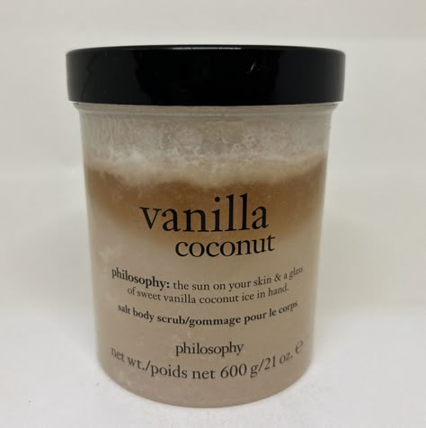 Philosophy Vanilla, Freetime Activities, Sea Salt Body Scrub, Salt Body Scrub, Vanilla Coconut, Body Care Routine, Vanilla Cream, Body Skin Care Routine, Beauty Skin Care Routine