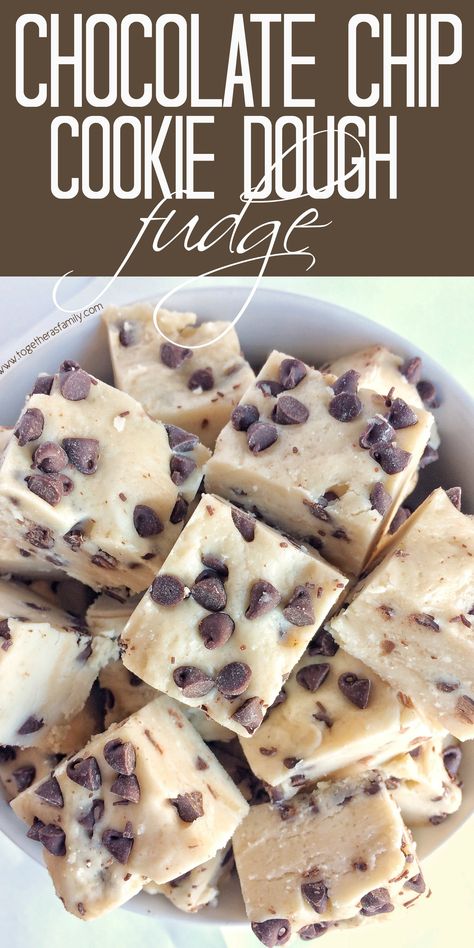 Chocolate Chip Cookie Dough Fudge Chocolate Chip Cookie Dough Fudge, Maple Fudge, Cookie Dough Fudge, Dessert Aux Fruits, Munnar, Chocolate Chip Cookie Dough, Milkshakes, Fudge Recipes, Chocolate Chip Cookie