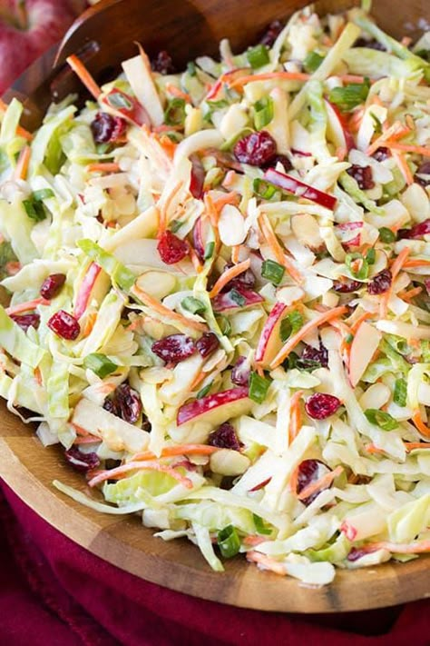 25 Best Side Dishes to bring to a BBQ | Tastes Better From Scratch Cranberry Slaw, Easy Bbq Side Dishes, Slaw Salad, Salad Cucumber, Coleslaw Salad, Resep Salad, Apple Slaw, Bbq Side Dishes, Cranberry Almond