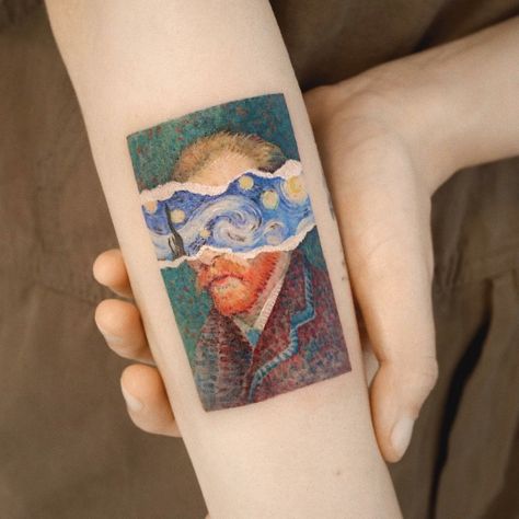 Van Gogh Tattoo, Katharine Ross, Classical Art Memes, Make Tattoo, Bad Tattoos, Painting Tattoo, Tattoo Cover, Animals Artwork, Art Memes