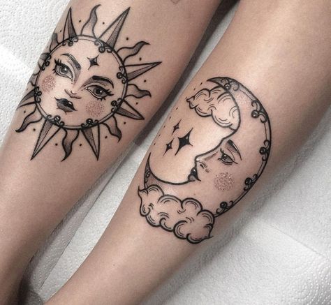 Eye Tattoo On Arm, Sun And Moon Tattoos, Luna Tattoo, Inner Arm Tattoos, Inner Arm Tattoo, Moon Tattoos, Moon Tattoo Designs, Sun Tattoos, Knee Tattoo