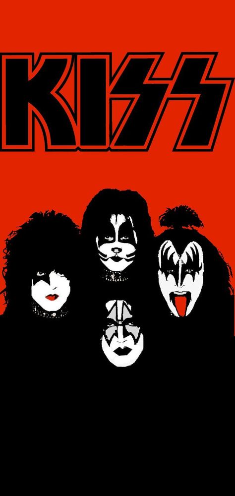 Kiss Phone Wallpaper, Kizz Band, Kiss Group, Kiss Artwork, Kiss Music, Kiss Logo, Modern Vampires, Metallica Art, Kiss Army