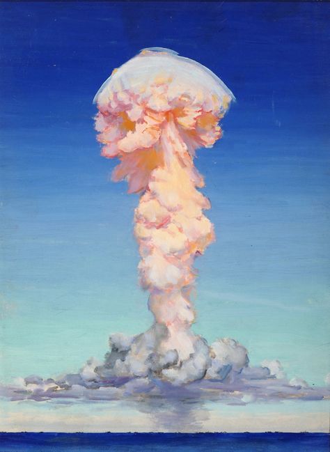 Mushroom Cloud, Art Exhibits, Pastel Portraits, Cloud Painting, Canvas Board, Altered Books, Historical Photos, Oil Pastel, Atom