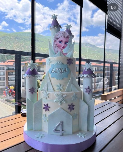 Frozen Princess Birthday Cake, Elsa Castle Cake, Frozen Castle Cake, Elsa Birthday Cake, Frozen Birthday Party Cake, Frozen Themed Birthday Cake, Pastel Frozen, Frozen Birthday Party Decorations, Elsa Party