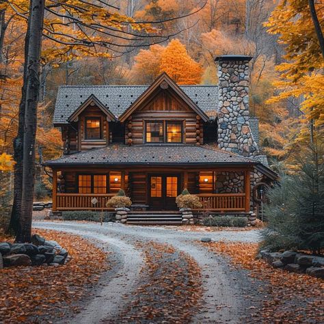 Log Cabin Exterior, Mountain Dream Homes, Rustic Cabins, Log Home Designs, Log Cabin Rustic, Canada House, Cabin Exterior, Rustic Home Design, Cottage In The Woods