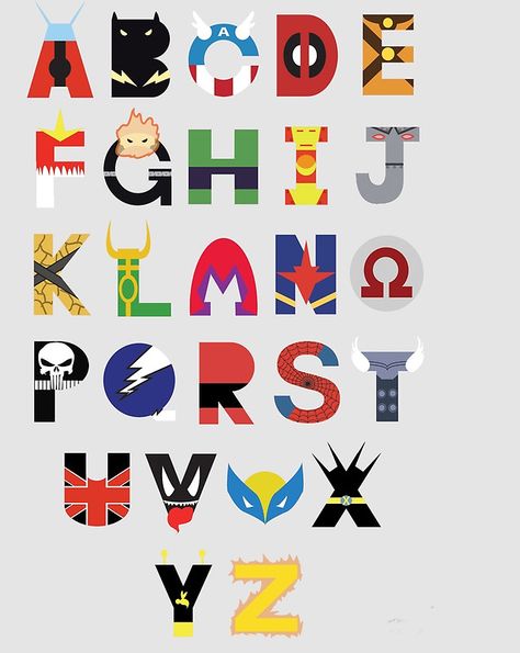 Avenger's alpha duvet cover -- also has prints and other accessories in same print. Marvel Names, Superhero Alphabet, Mexican Words, Marvel Party, Imagenes Mary Kay, Fashion Poster Design, Learning Abc, Samsung Galaxy Cases, Marvel Superheroes