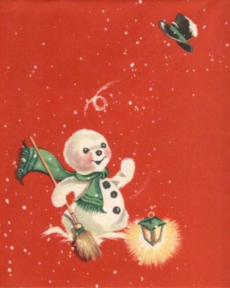 Modern Christmas Theme, 60s Christmas, Snowman Christmas Cards, Vintage Snowman, Snowman Cards, Seasons Art, Frosty The Snowmen, Christmas Vintage, Vintage Christmas Cards