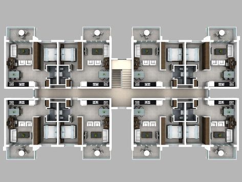 1 Bedroom Apartment Floor Plan Modern, Residential Apartment Architecture Plan, Studio Apartment Building Design, 8 Apartments Building Plan, 10 Apartment Building Plan, Apartment Layout Exterior, 2 Bedroom Plans Apartment, Studio Apartment Plans Layout, Modern Apartment Floor Plans