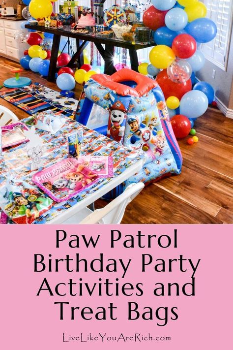 Paw Patrol Birthday Party Activities and Treat Bags For my daughter’s Paw Patrol birthday party, I gave myself a $125 budget. I spent $89.00 on the Paw Patrol Decorations and Food, so I only had $36.00 to work with for the activities and goodie bags. Paw Patrol Birthday Party Activities Paw Patrol Goodie Bags, Paw Patrol Decorations, Paw Patrol Birthday Party, Patrol Party, Party Goodies, Birthday Party Activities, Paw Patrol Party, Diy Birthday Party, Paw Patrol Birthday