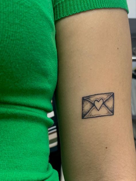 Envelope Tattoo Design, Envelope Tattoo, Poked Tattoo, Patchwork Tattoo, Tattoo Aesthetic, Stick N Poke Tattoo, Hand Poked Tattoo, Minimalist Tattoos, Poke Tattoo