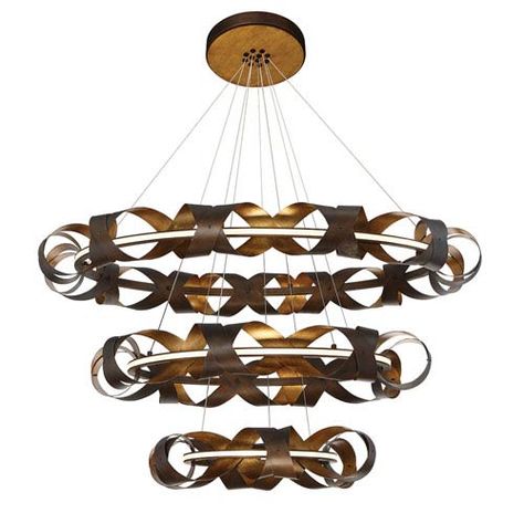 Banderia Bronze LED Three-Light Chandelier Eurofase Lighting, Ring Chandelier, Rectangle Chandelier, Industrial Chandelier, Wagon Wheel Chandelier, Bronze Chandelier, Round Chandelier, 3 Light Chandelier, Contemporary Chandelier