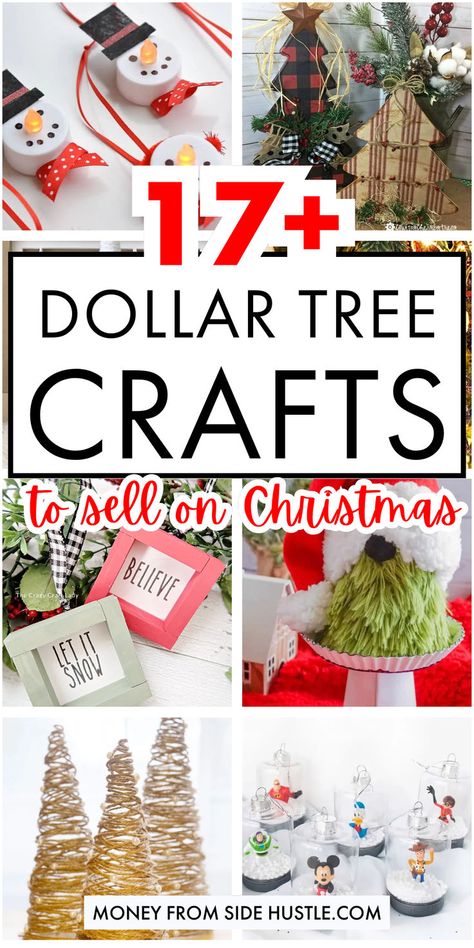 list of cheap crafts you can make to sell on christmas from dollar tree store Dollar Tree Crafts To Sell, Cheap Christmas Wreaths, Dollar Tree Christmas Crafts Diy, Diy Dollar Tree Gifts, Dollar Store Craft Ideas, Crafts That Sell, Dollar Tree Christmas Crafts, Christmas Centerpieces Cheap, Ornament Wreaths