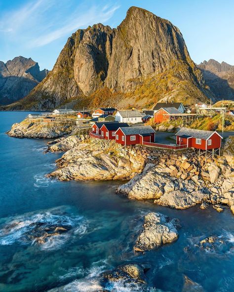 Hamnoy Lofoten Islands - Norway . This magical place lies far above the artic circle . Daunting mountain peaks line the horizon while rustic fishermen cabins stand amidst the icy sea waves crashing relentlessly into its rocky shores. It features the island of Hamnøy a small fishing village located near the tip of the archipelago. Walked over Hamnøy bridge on a rare sunny day to get a better perpective of the village and its ancient fishermens cabins called Rorbuers . By @jaoliva . #luxepicture Reine Norway, Norway Itinerary, Things To Do In Norway, Best Weekend Trips, Hawaiian Resorts, Old Bucket, Arctic Landscape, Lofoten Norway, Norway Fjords