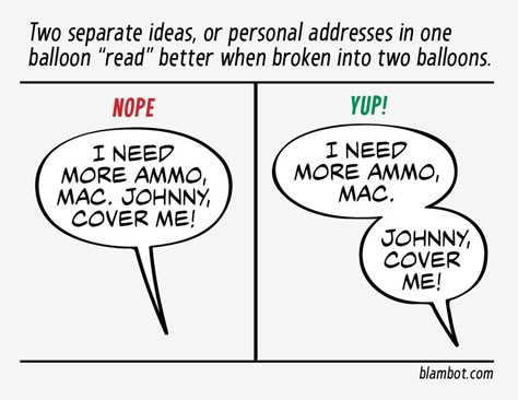 Separating ideas/addresses in dialogue. #lettering #comics Comic Book Making Tips, Comic Book Story Ideas, Comic Writing Tips, Comic Art Tips, How To Write Comics, How To Write A Comic, Comic Ideas Prompts, Webtoon Comic Tutorial, Comic Advice