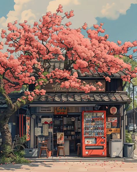 Springtime in Japan 🌸🍶 Follow @cozy_005 for more ❤️ Created with Midjourney 💻 •#chillvibes •#studioghibli •#aiartcommunity •#animelover •#animeart •#mangaart •#lofi •#japanlover •#cozy Pixel Japan, Lo-fi Wallpaper, Japan Background, Japan Illustration, Japan Photography, Wallpaper Ipad, Japan Aesthetic, Lo Fi, Fall Wallpaper