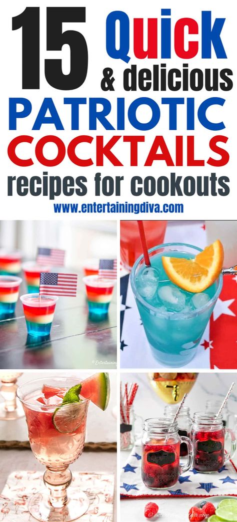 15 Of The Best 4th of July Cocktails | Food  Drink 4th Of July Food Drinks, Fourth Of July Mixed Drinks, 4th Of July Party Drinks For Adults, 4th Of July Vodka Drinks, July 4 Cocktails, 4th Of July Alcoholic Drinks Punch, Patriotic Cocktails 4th Of July, Easy 4th Of July Alcoholic Drinks, 4th Of July Shots With Alcohol