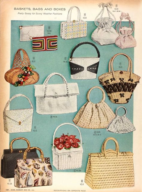 Vintage Bags 1950s, Bag Styles, Christmas Catalogs, Vintage Spring, Funny Vintage, Vintage Purses, Beaded Clutch, Vintage Bag, Purse Styles