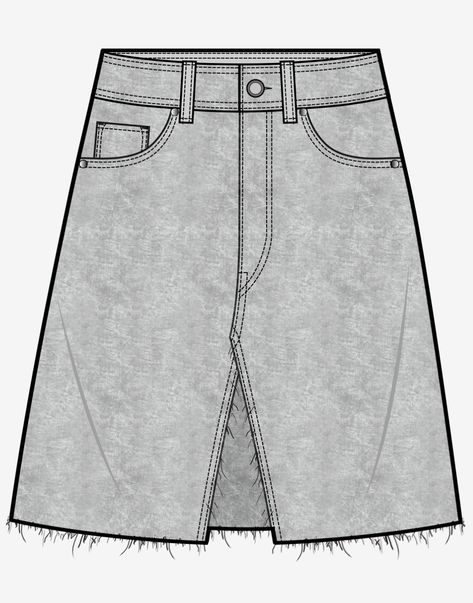 Denim Skirt Technical Drawing, Face Mask Natural, Technical Flats, Fashion Sketch Template, New Pc, Flat Drawings, Model Sketch, Natural Face Mask, Fashion Design Sketch