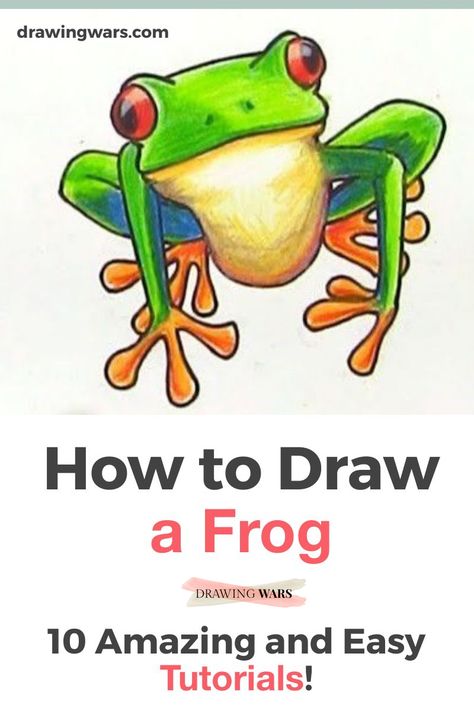 How to Paint a Frog Step by Step the easy way. Learn How to Paint a Frog Easy with the Best 10 Online Video Tutorials with Acrylic, Digital and many more techniques! How to Paint a Frog for kids, How to Paint a Frog On a Rock and more! Painting Ideas on Canvas with Acrylic Paint, oil, pencil, watercolors, and many more painting techniques! Frogs For Kids, Tree Frog Art, Draw A Frog, Acrylic Frog, Leaf Print Art, Frog Rock, Canvas Art Painting Acrylic, Animal Art Projects, Frog Illustration