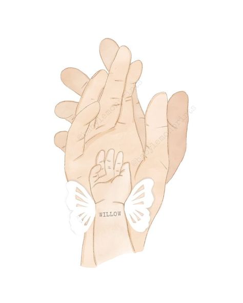 Angel Baby Drawing, Stillbirth Memorial, Angel Baby Quotes, Baby Memorial Tattoos, Angel Baby Art, Family Hands, Pregnancy Art, Baby Loss, Baby Drawing