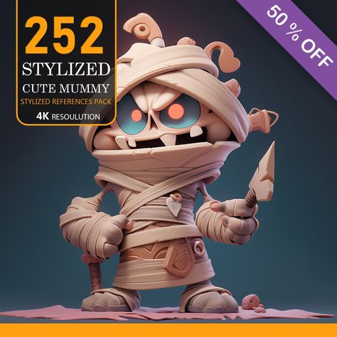 ArtStation - 50% OFF FOR Halloween IN 4 In 1 Vol 2--Stylized Cute mummy Mummy Game, Mummy Art, Cute Mummy, 4 In 1, Halloween Art, Vol 2, Dear Friend, The 4, Cartoon Art