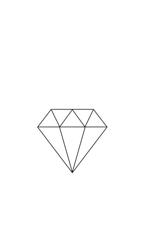 Mini Diamond Tattoo, Diamond Sketch Drawing, Diamond Drawing Sketches, Diamond Cartoon, Diamond Tattoo Designs, Diamond Outline, Diamond Tattoos, Rhinestone Projects, Diamond Drawing