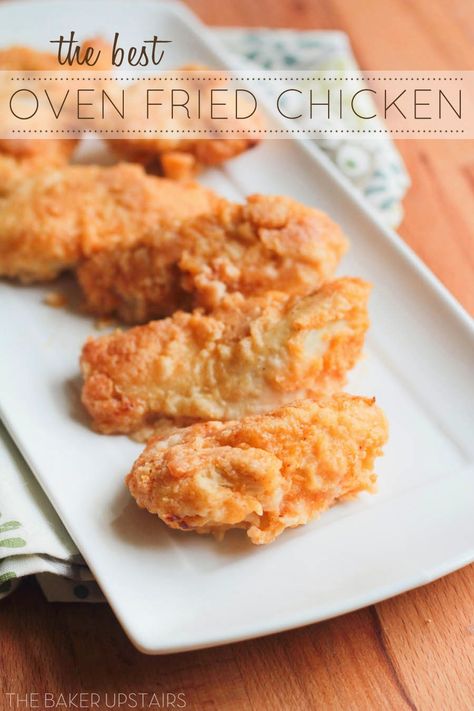 Best Oven Fried Chicken, Oven Fried Chicken Recipes, Baked Fried Chicken, Oven Fried, Oven Fried Chicken, Best Oven, Oven Baked Chicken, Fried Chicken Recipes, Fries In The Oven