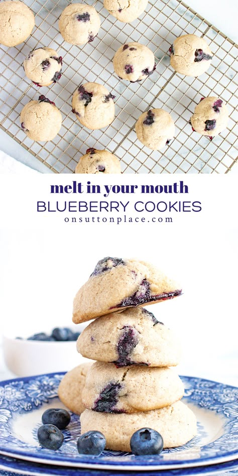 Easy Blueberry Cookies, Blueberry Cookies Recipes, Icebox Cake Recipes, Blueberry Cookies, Recipe Simple, Blueberry Recipes, Cookie Mix, Easy Cookie Recipes, Cookies Recipe