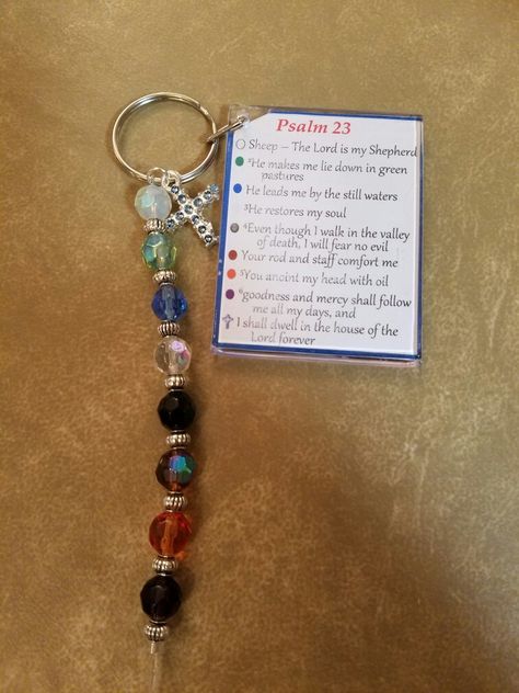 Inspiration Psalm 23 Keychain Psalm 23 Gift Ideas, Christian Agape Ideas, Psalm 23 Bracelet Printable, Diy Christian Crafts For Women, Christian Keychain Ideas, Church Crafts For Women, Agape Ideas Emmaus, Psalm 23 Craft, Christian Craft Ideas