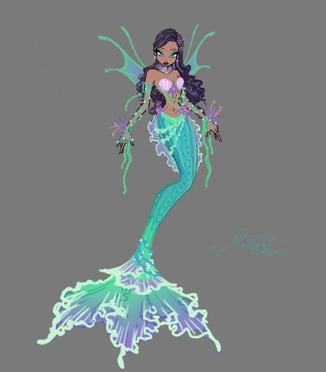 Body Base Mermaid, Winx Club Mermaids, Mermaid Visuals, Fairy Outfit Drawing, Winx Mermaid, Siren Oc, Fantasy Village, Mermaid Stuff, H2o Mermaids