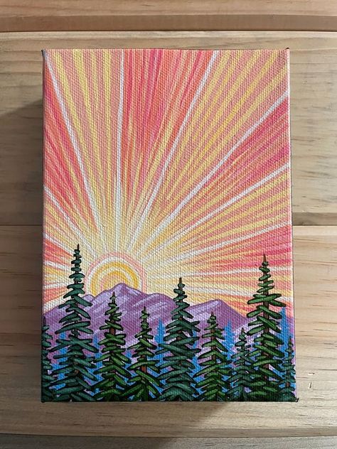 Original Acrylic Painting "Hello Sunshine" -  #Acrylic #Original #Painting #Sunshine Acyrlic Painting, Drawing For Children, Princess Drawing, Drawing Colouring, Arte Aesthetic, Painting Landscapes, Istoria Artei, Sun Painting, Boho Painting