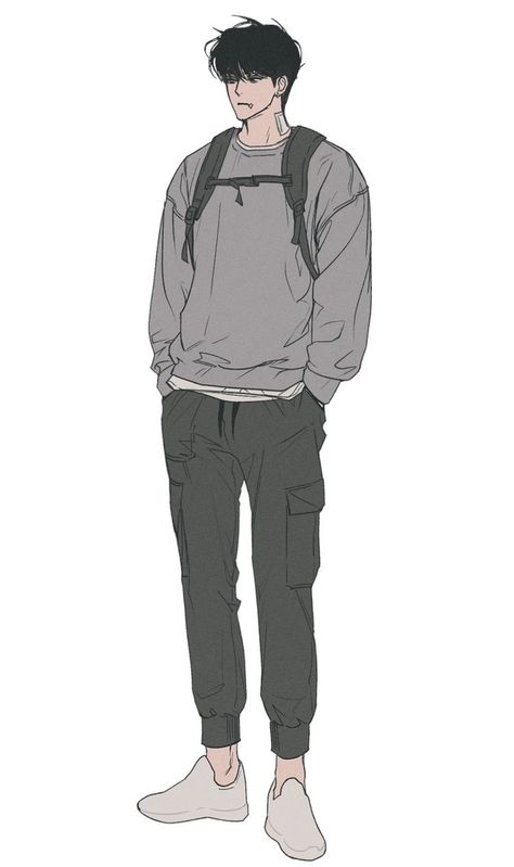 Full Body Anime Drawing Base Guy, Anime Character With Hoodie, Fully Body Poses Drawing Reference Male, Guy Clothes Drawing, Hoodie Drawing, Character Artist, Boy Drawing, Body Reference Drawing, 캐릭터 드로잉