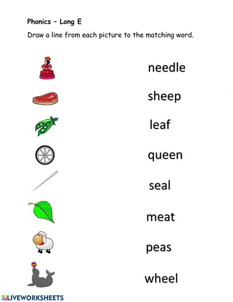 Long Vowel E Worksheets, Vowel E Worksheets, A Sound Words Worksheet, A Sound Words, Long A Sound Words, Sound Words Worksheet, Long E Sound, Long A Sound, E Worksheet