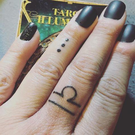 Zodiac Tattoo Ideas, Libra Tattoo Ideas, Libra Tattoos, Libra Zodiac Tattoos, Tiny Finger Tattoos, Stick Poke Tattoo, Libra Tattoo, Hand Poked Tattoo, Zodiac Tattoo