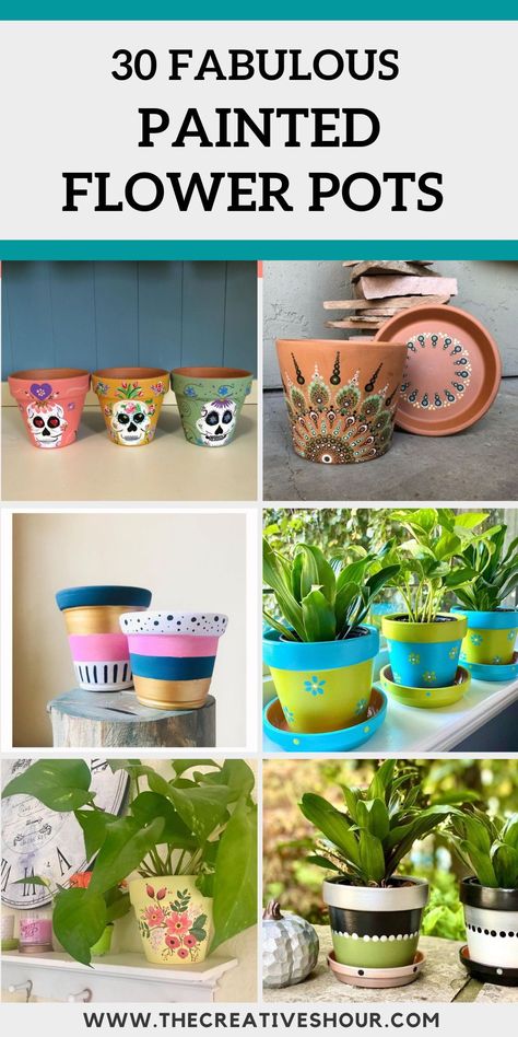 Don't we all like some good colorful space in the house? These painted flower pots will do precisely that; they will add a vibrant and radiant angle to your garden or your indoors. Click here for more fantastic terra cotta design painted flower pot ideas; boho painted flower pots, painted flower pots ideas, painted flower pots for kids, aesthetic painted flower pots, painted flower pots for mother's day, DIY & creative painted flower pots, handprints painted flower pots. 35 Aesthetic, Hand Painted Flower Pots, Painting Pots, Flower Pot Ideas, Painted Flower Pot, Clay Pot Projects, Plant Pot Design, Flower Pot Art, Terra Cotta Pot Crafts