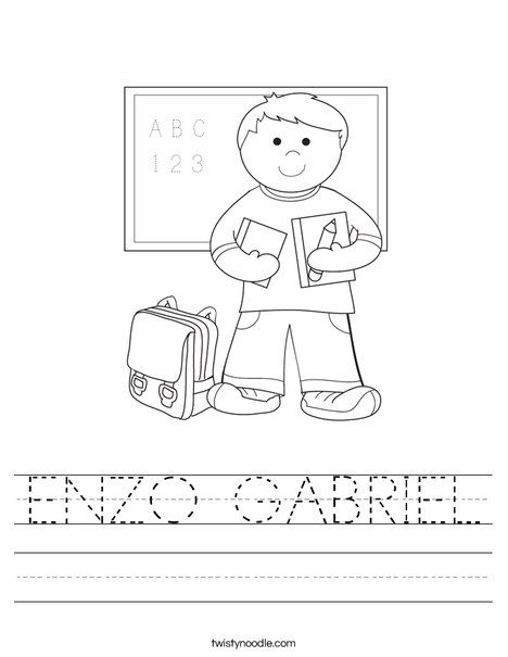 ENZO GABRIEL Worksheet - Twisty Noodle Grade R Worksheets, Transportation Worksheet, Back To School Worksheets, All About Me Worksheet, Twisty Noodle, I Love School, First Day Of School Activities, School Printables, Math Printables