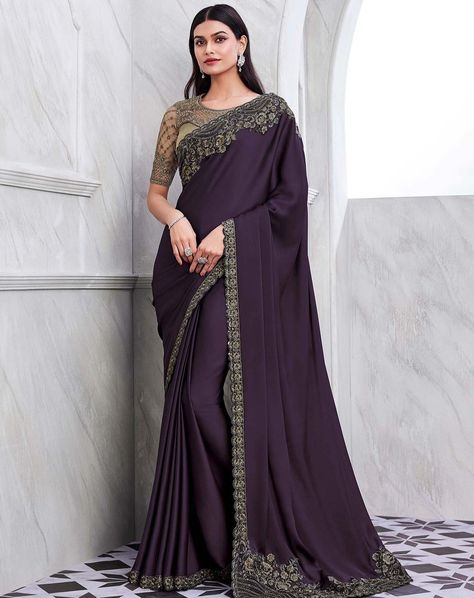 Dark Purple Walnut Silk Saree For details visit below link : https://www.urmifashion.com/Sarees/dark-purple-walnut-silk-saree-uf146-5 For query please call or whatsapp 078785 02300 #sarees #saree #silksarees #silksaree #partywearsaree #designersarees #festive #festivewear #sareelove #festivecollection #onlinestore #indianclothing #clothingstore #clothing #clothingforwomen #fashionstyle #shopping #ethnicwear #womenclothing #partywear #designer #trending #onlineshopping #onlineshoppingindia ... Purple Dress Design, Designer Sarees Wedding, Grey Saree, Bridesmaid Saree, Purple Saree, Lehenga Style, Saree Silk, Half Sleeve Blouse, Designer Sarees Online