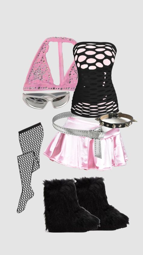 #aaliyahcore aaliyah core inspired outfit fishnets #furboots Fishnet Top Outfit, Aaliyah Core, Barbie Wardrobe, Fishnet Top, Future Style, Really Cute Outfits, Aaliyah, Lookbook Outfits, Outfits Aesthetic