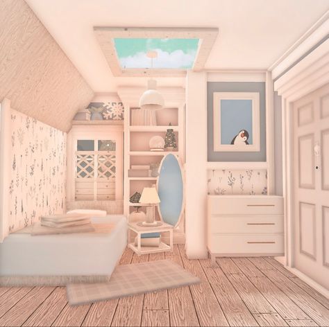 Bloxburg Bedroom No Advanced Placing, Bedroom Ideas Bloxburg Aesthetic, 3x3 Bloxburg Bedroom Idea, Aesthetic House Layout Bloxburg, Bloxburg Double Bedroom, Asthetic Bloxburg Bedroom Ideas, Bloxburg Room Ideas Aesthetic Bedroom Master, Bedroom Bloxburg Aesthetic, Nursery Bloxburg Ideas