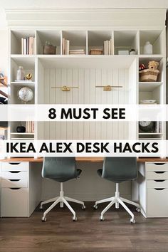 I found the 8 most unique desk hacks with the IKEA Alex drawer system. Make a unique and affordable desk for yourself or your kids Ikea Alex Desk, Alex Desk, Affordable Desk, Ikea Playroom, Ikea Home Office, Billy Ikea, Desk Nook, Ikea Alex Drawers, Ikea Crafts