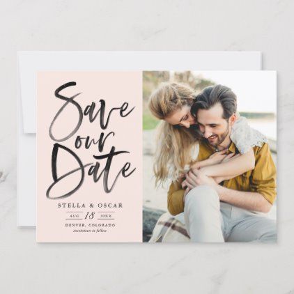 Save The Date Ideas Digital, Save The Date Pictures, Photo Graphy, Save Our Date, Black Watercolor, Date Photo, Photo Save The Date, Watercolor Lettering, Save The Date Photos