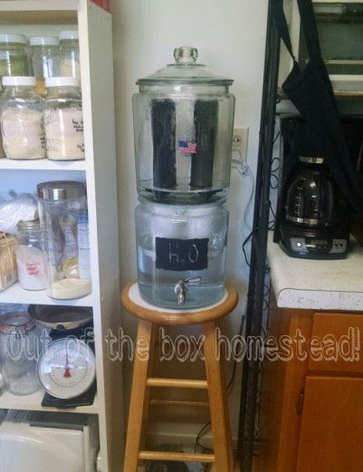 DIY **GLASS** Berkey! | Out of the Box Homestead Diy Berkey, Water Filter Diy, Water Filtration Diy, Non Toxic Home, Berkey Water Filter, Eco Friendly Ideas, Purify Water, Ideal Kitchen, Diy Step By Step