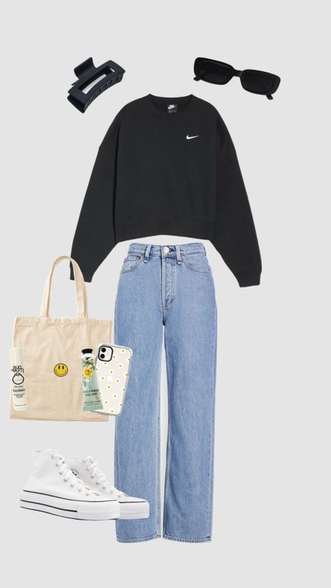 Outfit inspo!!🤍 #outfitinspo Outfits Bonitos, College Style, College Fashion, Comfy Fits, Aesthetic Outfits, Outfits Aesthetic, Style Icon, Aesthetic Fashion