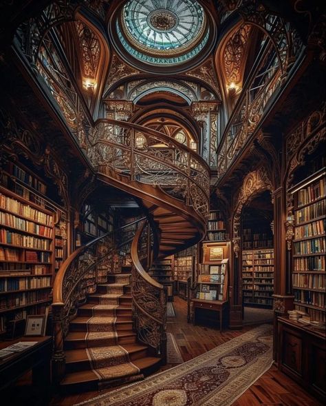 Ethereal Library Aesthetic, Wizards Library, Magic Library Aesthetic, Circular Library, Library Goals, Grand Library, Victorian Library, Magical Library, Fantasy Inspo