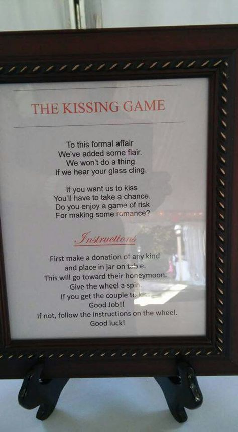 Instructions for kissing game. Used several ideas from pinterest and made this sign. Kissing Games For Wedding, Kissing Games, Diy Dice, Game Wedding, Sister Wedding, Uganda, Easy Diy, Wedding Planning, Wedding Ideas